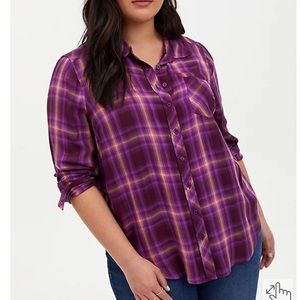 Torrid Purple Button Down Top
